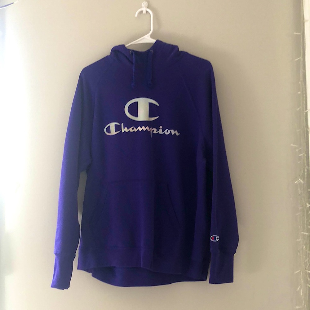Purple Holographic Champion Hoodie